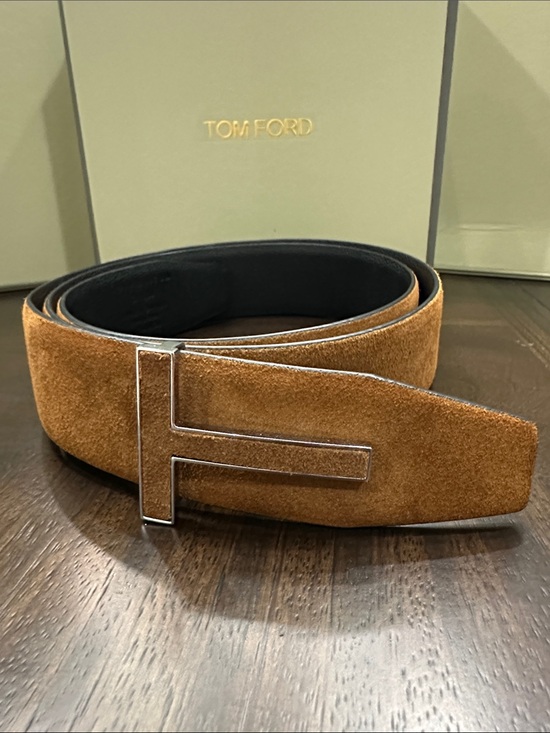 Tom Ford Other - Tom Ford Tan Suede T-Buckle Men's Belt